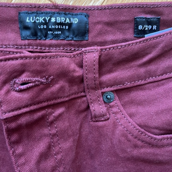 NWT- 🍀 Lucky brand jeans - maroon - size 8 / 29 R - Picture 5 of 13